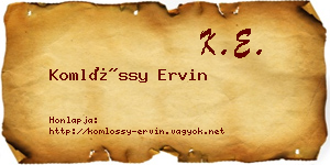 Komlóssy Ervin névjegykártya