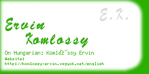 ervin komlossy business card